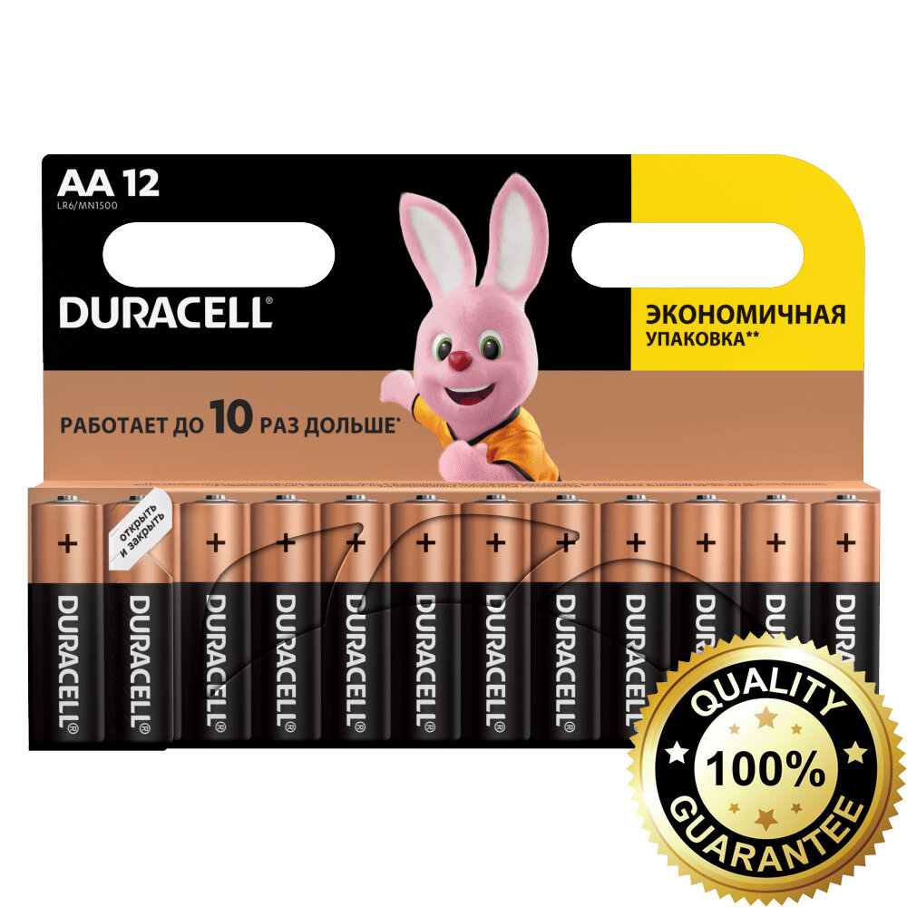 Батарейки щелочные Duracell / Тип АA 1.5V 12шт / Алкалиновые / Пальчиковые