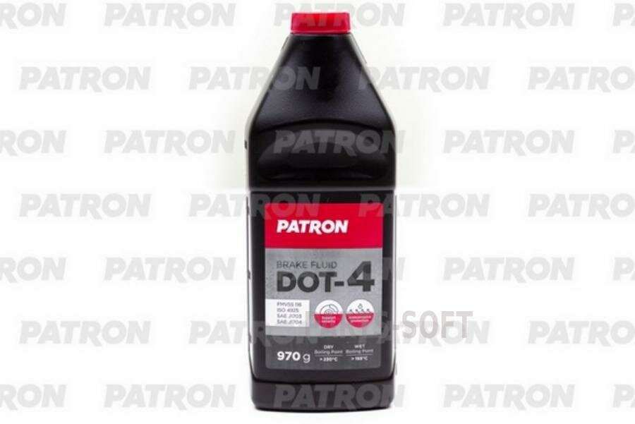 PATRON PBF401 Жидкость тормозная 970гр брутто (849мл) DOT-4 для авто c ABS, FMVSS 116, ISO 4925 class 4, JIS K2233, SAE J1703, SAE J1704, LM20531 GEELY (15 шт./уп.)