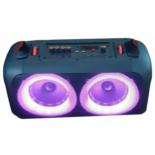 Колонка акустическая портативная бумбокс Караоке POWERFUL 1176 подсветкапультмикрофонbluetooth AUXUsbmicro-CDFMАудио входРемень переноски 849900₽