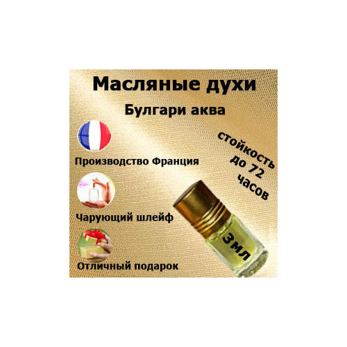 Масляные духи Aqva Pour Homme, мужской аромат,3 мл. масляные духи aqva мужской аромат 30 мл