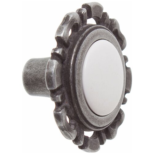 Ручка-кнопка FB-033 000 цвет олово/белый