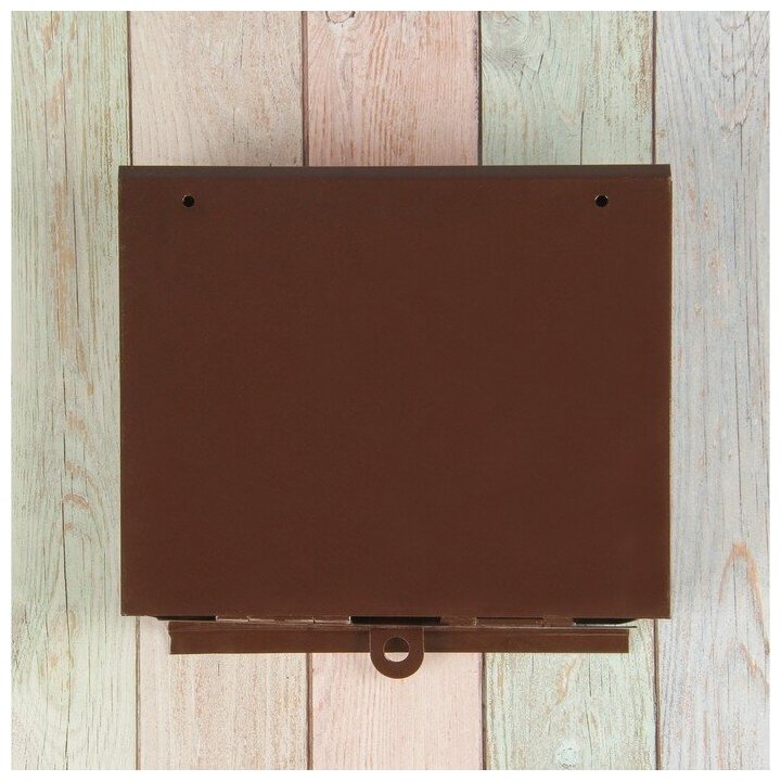 LAVANDA Ящик почтовый без замка (с петлёй), горизонтальный «Письмо», коричневый - фотография № 6