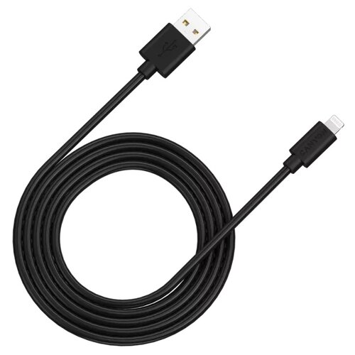 Кабель Canyon USB - Lightning (CNS-MFIC12), 2 м, black кабель canyon usb lightning cns mfic3 1 м dark grey