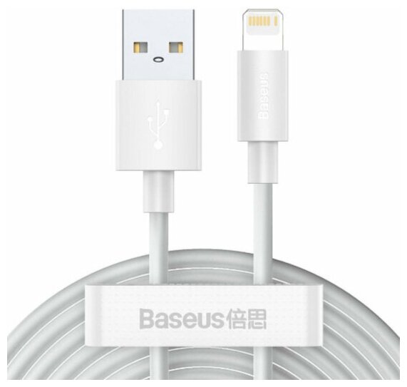 Кабель Baseus Simple Wisdom Data Cable Kit USB to iP 2.4A (2PCS/Set) 1.5m (TZCALZJ-02) 2 шт. (white)