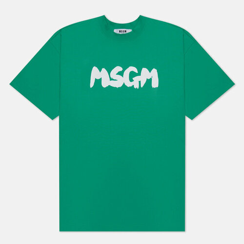 Футболка MSGM, хлопок, размер L, зеленый