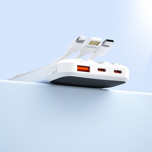 Портативный аккумулятор ZP-J41 10000mA PD 225W встроенные кабели TC IP USB Белый 159900₽