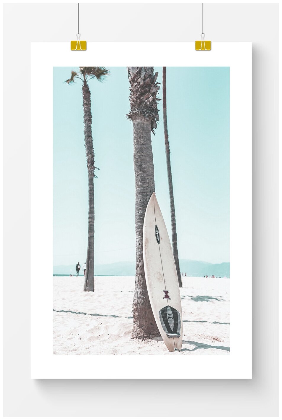Постер для интерьера Postermarkt Доска для серфинга на пляже 50х70 см в тубусе