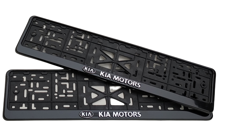 Рамка для номера автомобиля с надписью "KIA MOTORS" пластиковая 2 шт.