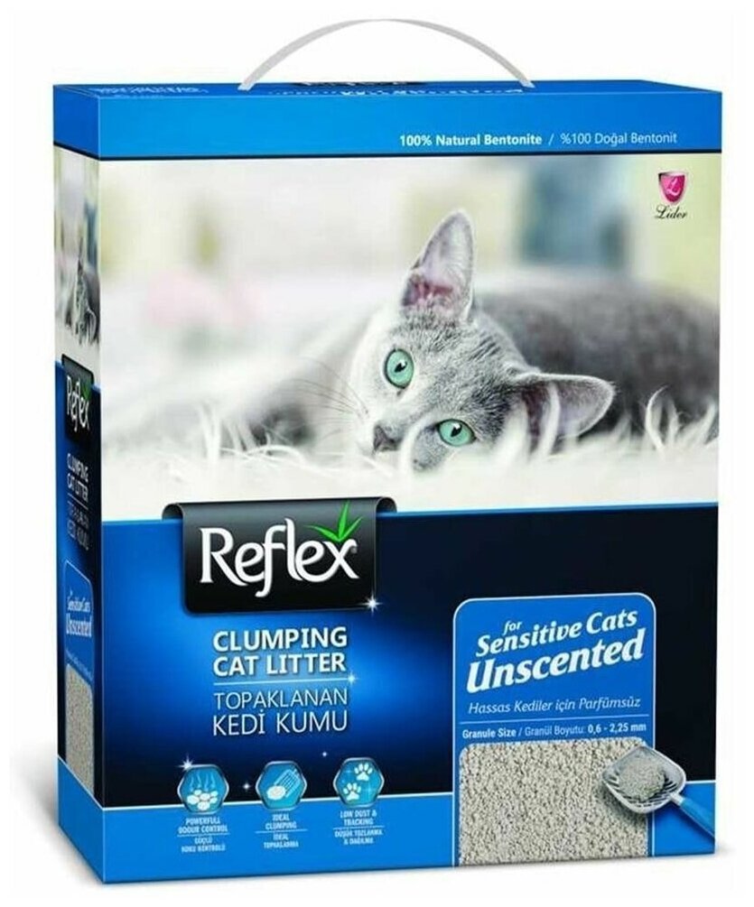 Наполнитель LIDER PETFOOD Комкующийся бентонитовый Reflex для кошачьего туалета гипоаллергенный без запаха 10 л - фотография № 4