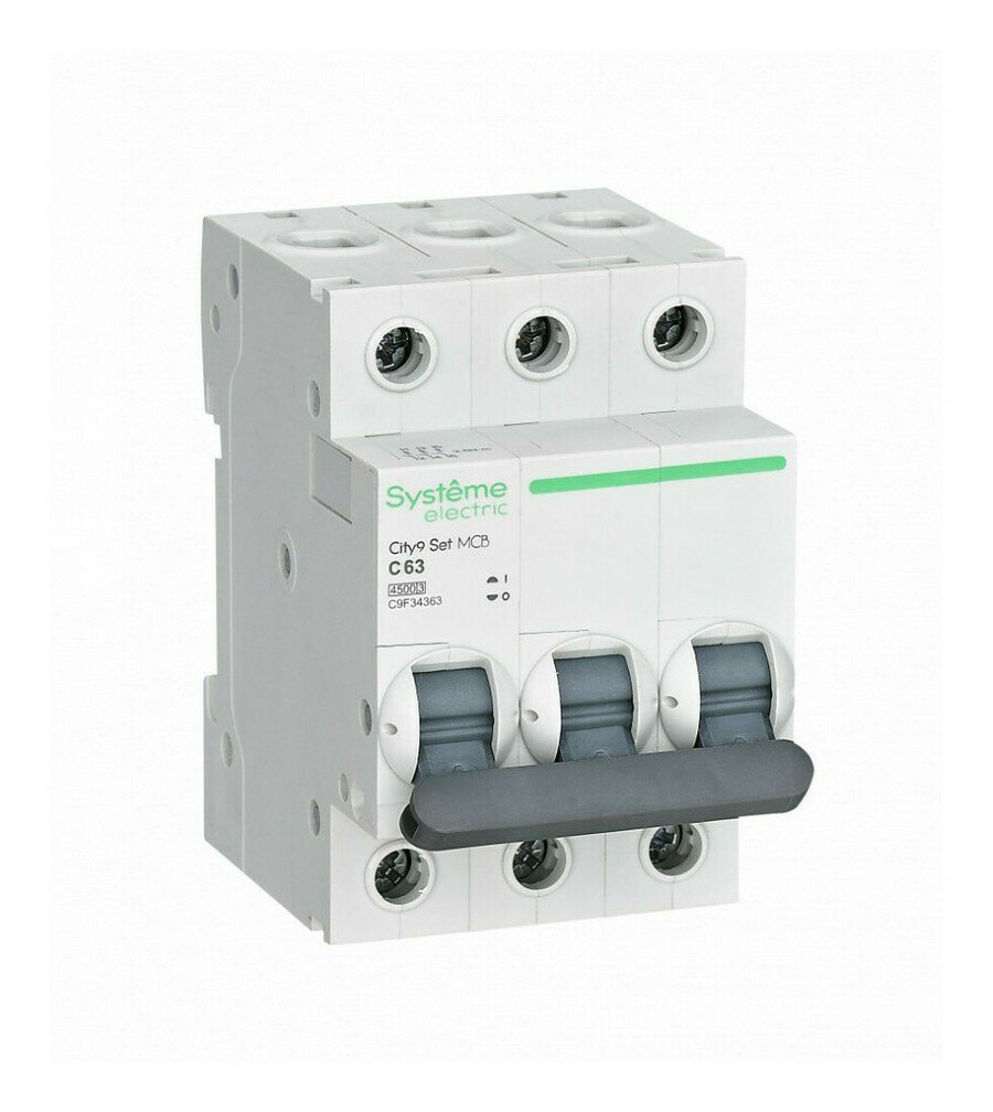 Выключатель авт. Systeme Electric City9 Set 3Р 63 A, тип С, 4.5 кА C9F34363