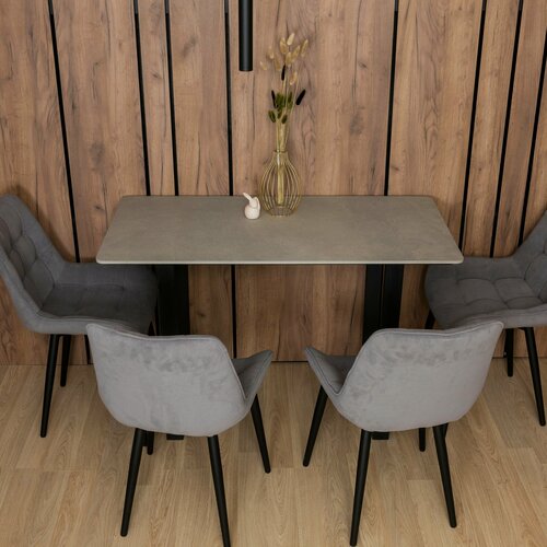 Изображение товара Стол кухонный Mesa base, керамогранит, серый, 120 см x 60 см
