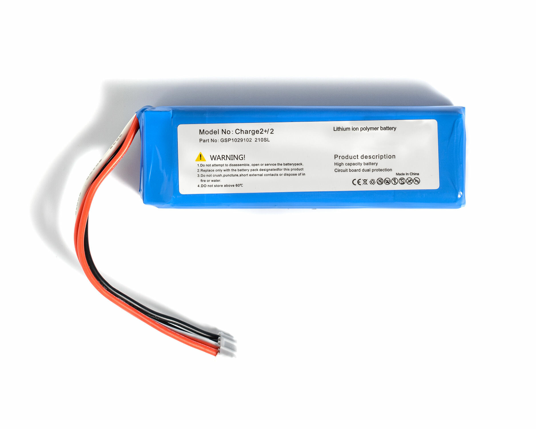 Аккумулятор для JBL Charge 2 2 Plus Charge 3 2015 / GSP1029102 / 37V 6000mAh 222Wh