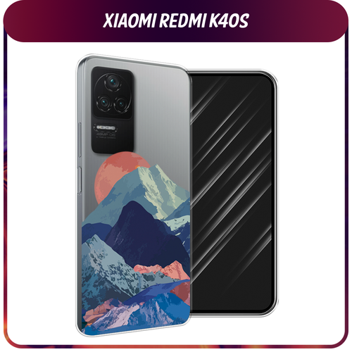 Силиконовый чехол на Xiaomi Poco F4/Redmi K40S / Сяоми Редми K40S Закат в снежных горах, прозрачный силиконовый чехол на xiaomi poco f4 redmi k40s сяоми редми k40s два китайских дракона прозрачный