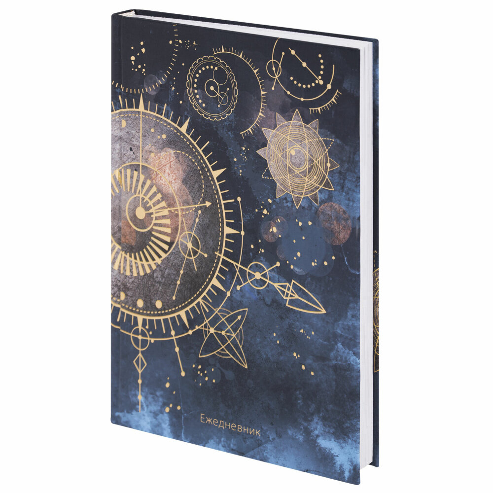 Ежедневник недатированный А5 (145х215 мм), ламинированная обложка с фольгой, 128 л, STAFF, "Astrology", 113519 упаковка 4 шт.