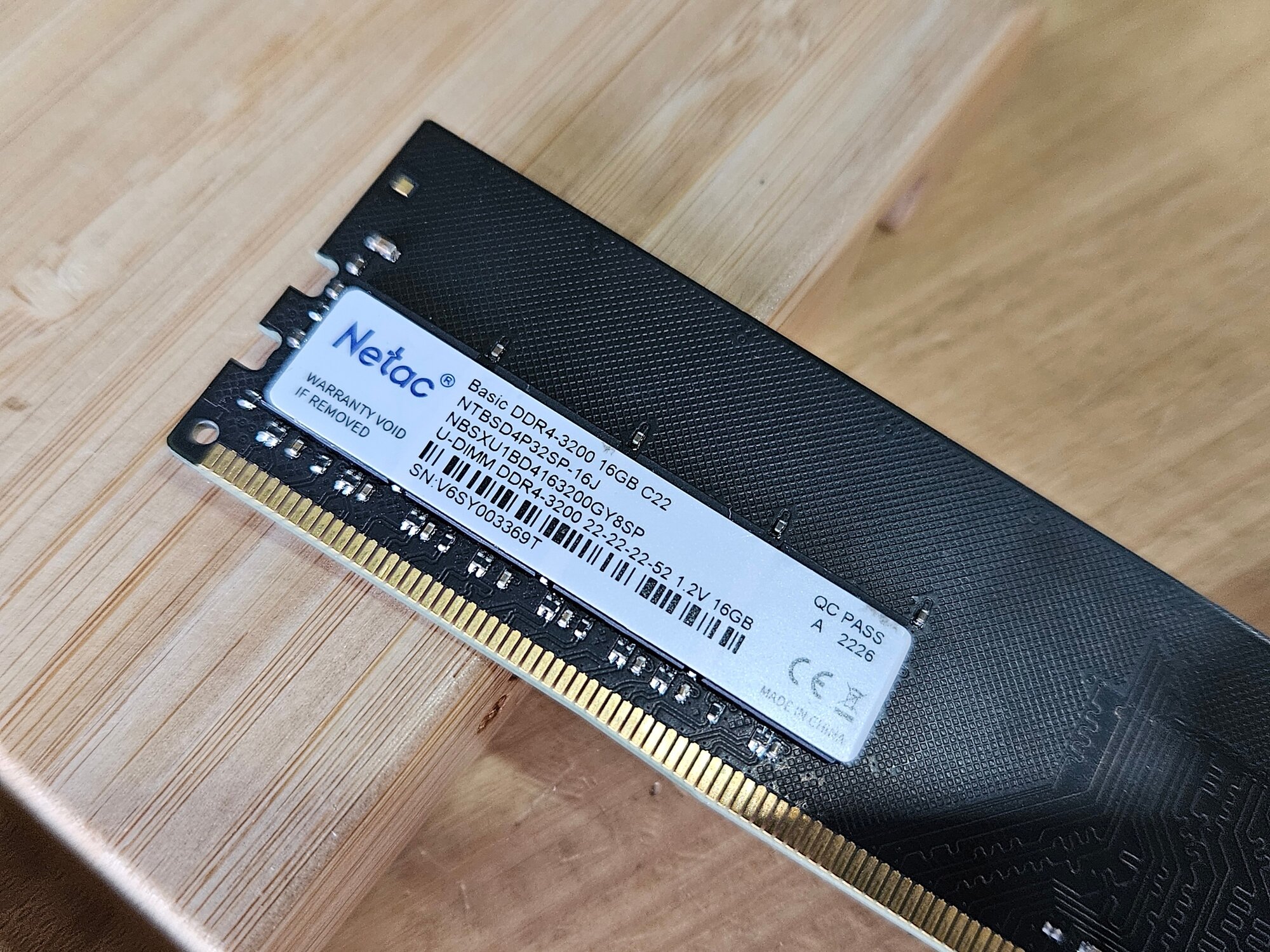 Оперативная память Netac DDR4 NTBSXU2BD4163200L-H8SP 16GB 3200 МГц DIMM — фото 1