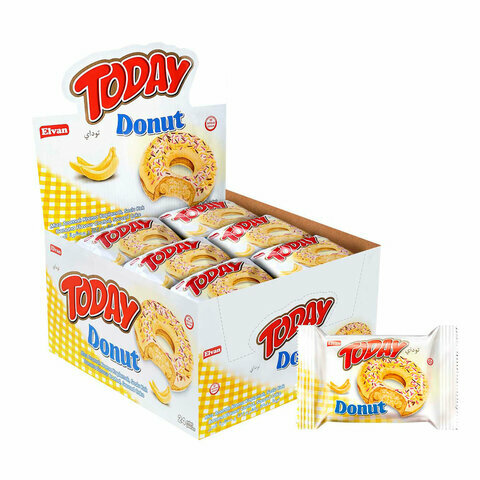 Кекс TODAY "Donut" со вкусом Банана, турция, 24 шт по 40 г в шоубоксе, ш/к 07507