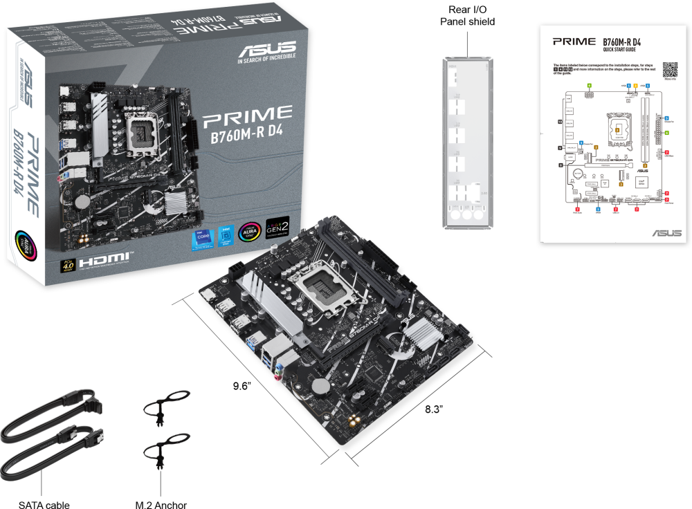 Материнская плата Asus PRIME B760M-R D4 (LGA1700, mATX)