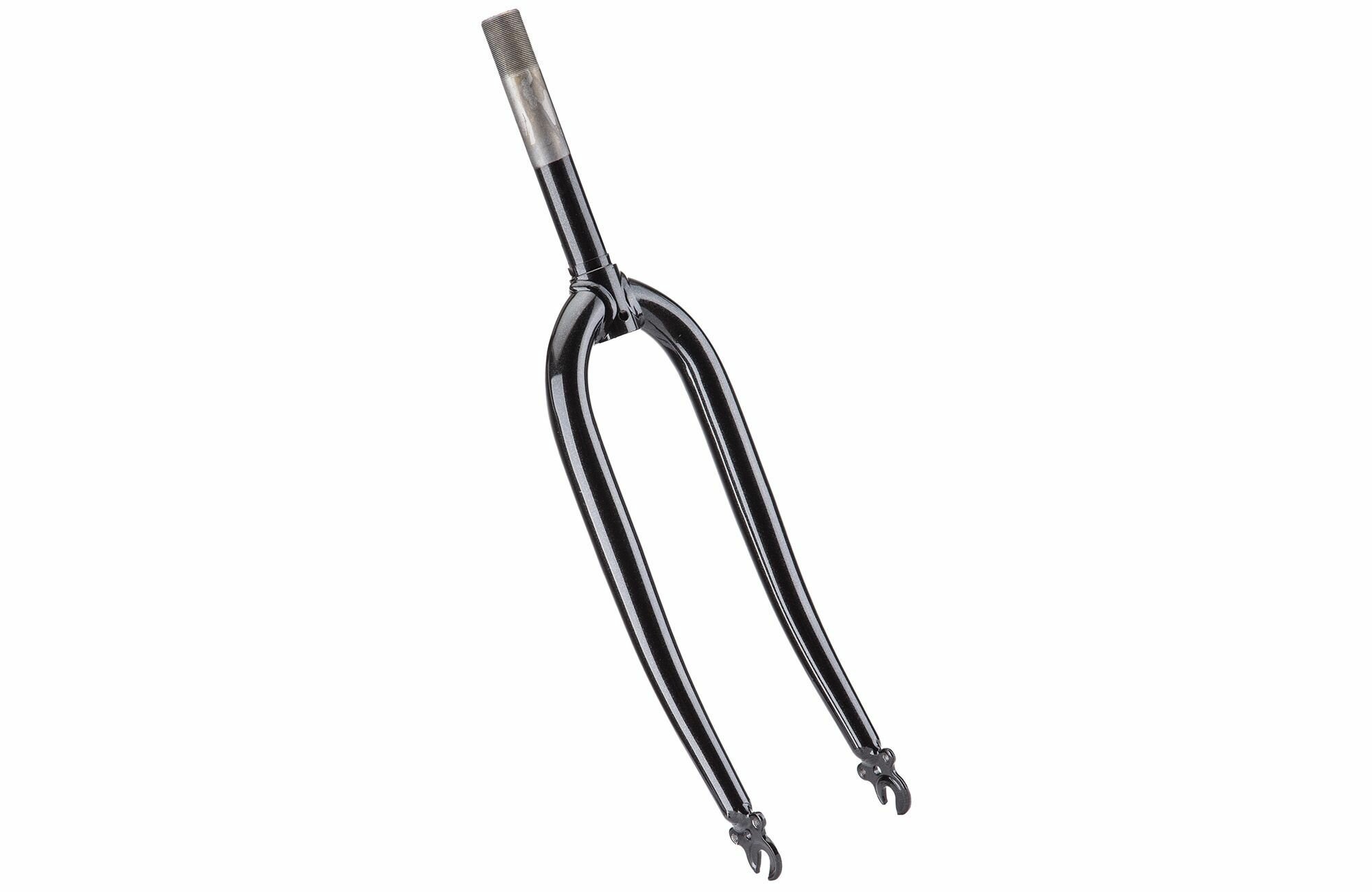 Вилка для велосипеда STELS 24" 1" жёсткая резьбовая стальная черная шток 164 мм NEW (item:010)