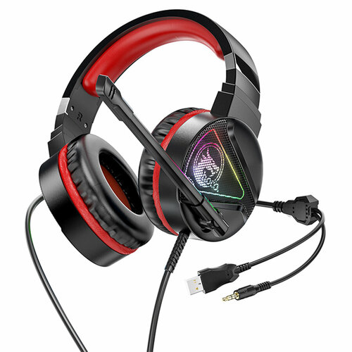 Проводные наушники HOCO W104 Drift gaming, USB+Jack 3.5mm, черный наушники w102 gaming headphones проводные hoco черно красные