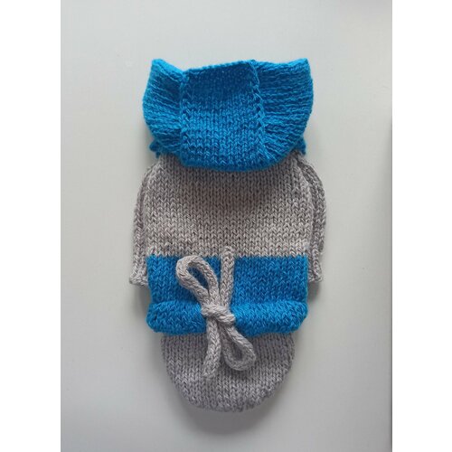 Свитер для собак S25, серо-голубой с капюшоном свитер koton размер s голубой
