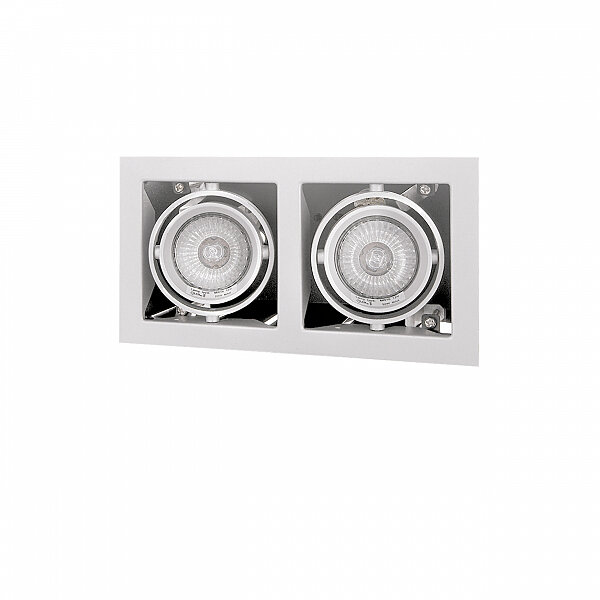 Светильник Lightstar Cardano 214020, GU5.3, 100 Вт, 2 лампы, 4000, нейтральный белый, цвет арматуры: белый, цвет плафона: белый