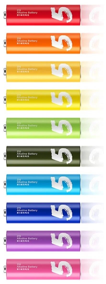 Батарейки ZMI ZI5 AA501 AA rainbow alkaline battery (10pcs) (ZMKAA501CNCM)