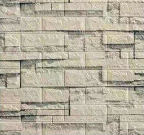 фото Панель 3D на самоклеящейся основе в рулоне, с рельефной текстурой, Кирпичи, 70х500 см, толщина 3 мм, цвет бежевый