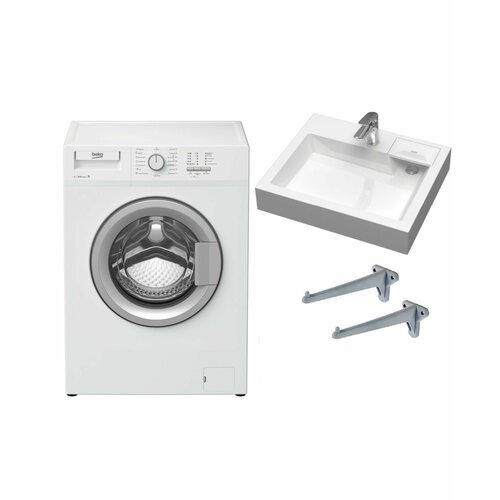 Стиральная машина Beko WRS 54P1 BSW и раковина над стиральной машиной Шарм 50 3505000₽