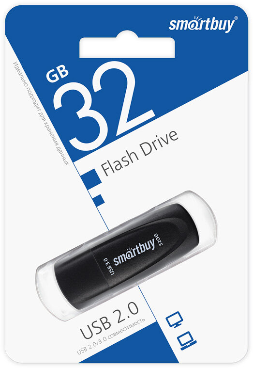 Флеш-накопитель USB 3.0/3.1 Smartbuy 32GB Scout (SB032GB3SCK), черный