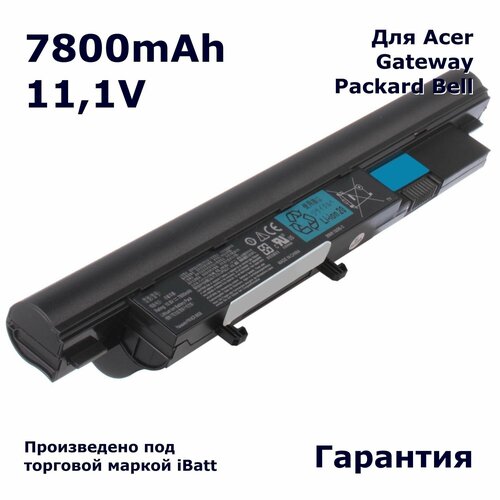 Аккумулятор iBatt 7800mAh, для AS09D70 AS09D31 AS09D56 AS09D36 AS09D41 AS09D51 AS09D75 аккумуляторная батарея anybatt 11 b1 1139 4400mah для ноутбуков acer gateway packard bell as09d70 as09d31 as09d56