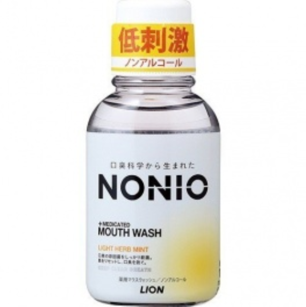 LION Ежедневный зубной ополаскиватель с защитой от неприятного запаха аромат трав И мяты без спирта Nonio, 80 мл