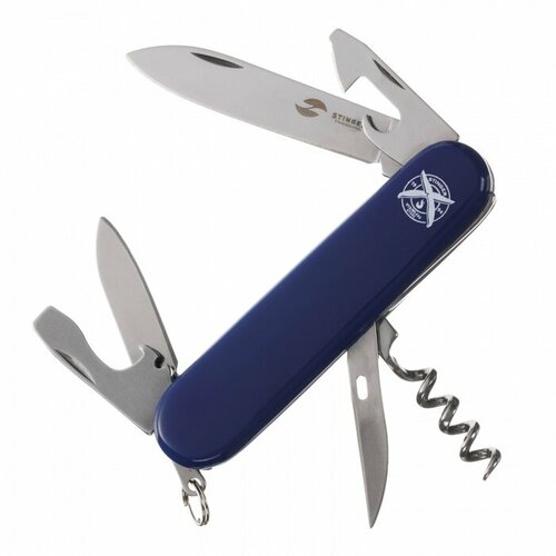 Stinger FK-K5007NH-11F Нож перочинный stinger, 90 мм, 11 функций, материал рукояти: абс-пластик (синий) нож перочинный stinger 8 функций рукоять нержавеющая сталь серебристый 11 см