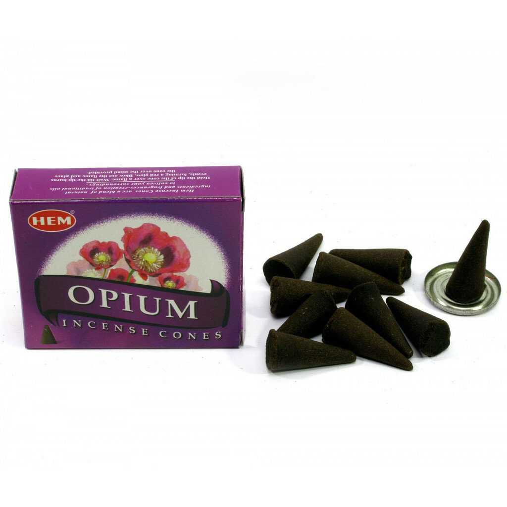 Hem Incense CONES OPIUM (Благовония конусы опиум, Хем), уп. 10 конусов.