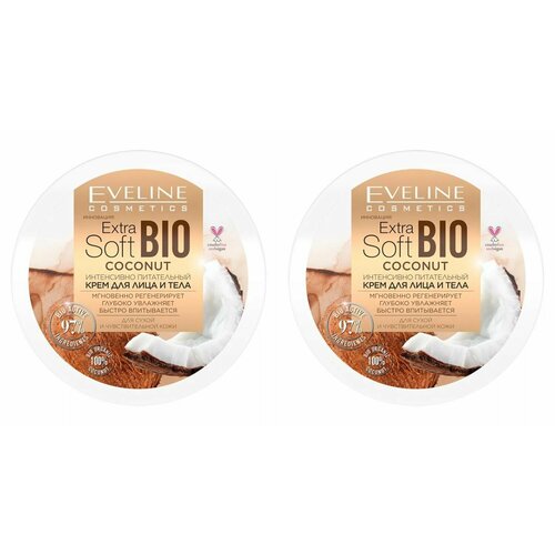 Eveline Cosmetics Интенсивно питательный крем для лица и тела EXTRA SOFT bio, 200 мл, 2 шт