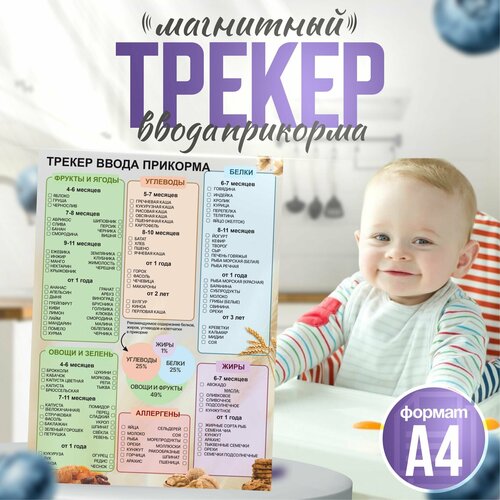 Магнитный трекер ввода прикорма по месяцам для малышей