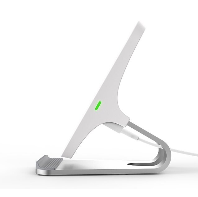 Беспроводное зарядное устройство подставка RECCI Vertical Wireless Charger RCW-06, 10W + Адаптер EU 18W QC3.0, Белый — фото 1