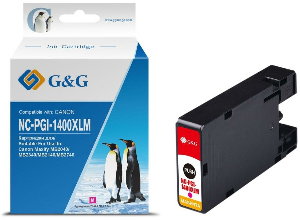 Картридж струйный G&G PGI-1400XL M пур. для Canon MB2050/MB2350/MB2040
