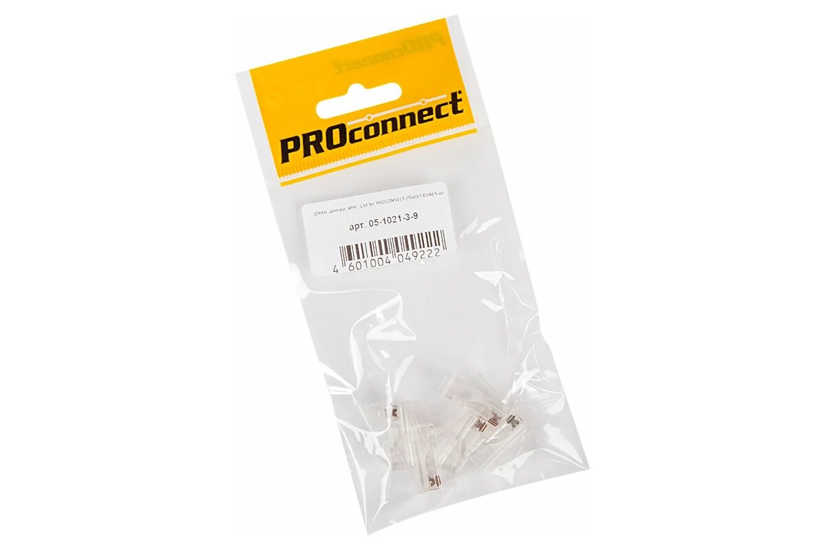 Разъем RJ-45 (8P8C) PROCONNECT под витую пару, UTP, категория 5e, 15 микродюймов, 5шт 05-1021-3-9
