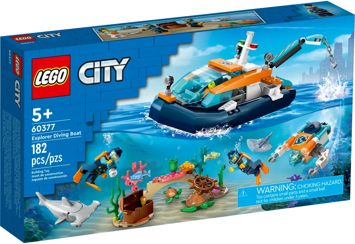 Конструктор LEGO City Explorer 60377 "Ныряющая лодка", 182 детали, для детей от 5 до 7 лет