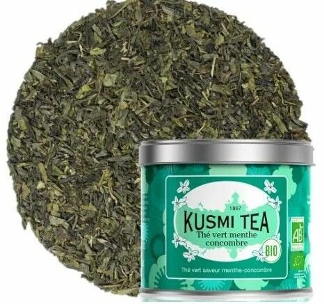 Французский чай Kusmi Tea Cucumber-mint green tea / Зеленый чай с ароматами мяты и огурца, банка (100 гр)