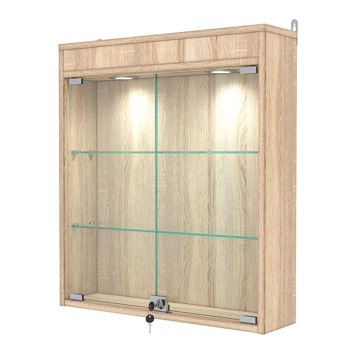Витрина настенная №1-3А с подсветкой, Дуб Сонома. Производитель товара - компания Westcom.