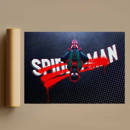 Изображение товара Постер Человек паук 60х80 см без рамы/ Марвел, Человек Паук, Майлз Моралес/ Плакат для интерьера, в подарок