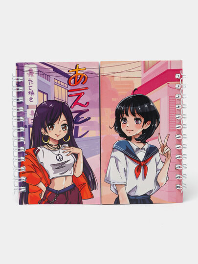 Блокнот Сима-ленд, двойной, на спирали, розовый, 48 листов, А6 — фото 1