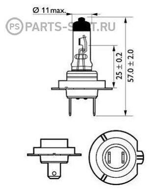 Лампа H7 12V 55W PX26d X-tremeVision Moto PHILIPS 12972XVBW | цена за 1 шт