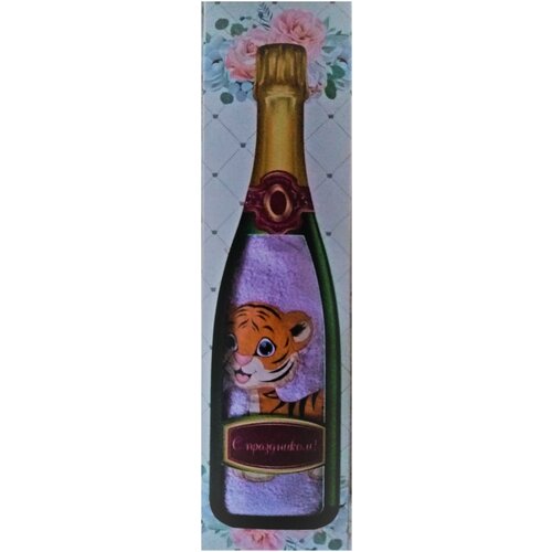 фото Набор в виде бутылки шампанского/ полотенец:30см*60см colorte