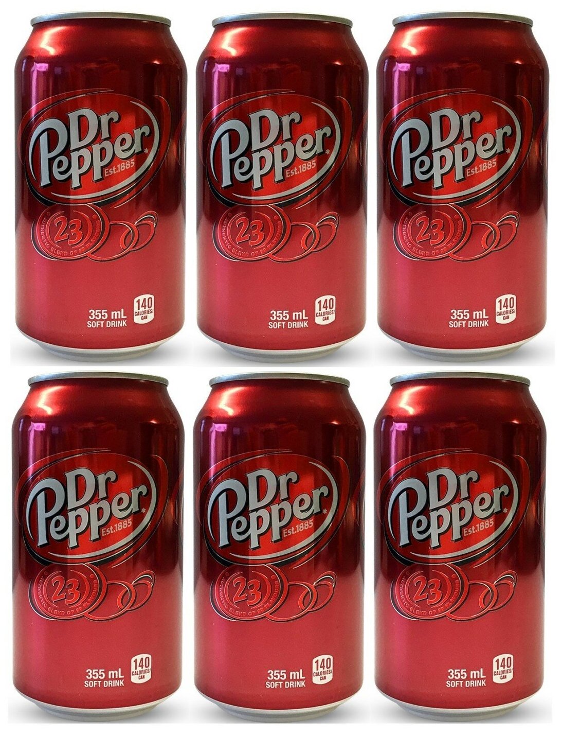 Газированный напиток Dr Pepper Original USA (Доктор Пеппер Оригинал США), 6 банок по 355 мл.