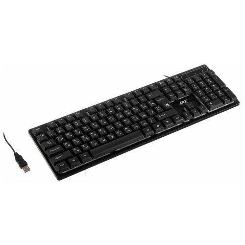 Клавиатура Arx GK-196L, игровая, проводная, подсветка, 104 клавиши, USB, чёрная игровая клавиатура проводная defender arx gk 196l ru радужная подсветка серый