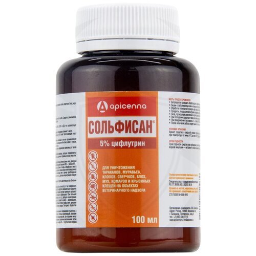 Средство Сольфисан от клопов, тараканов, блох, муравьев, крысиных клещей, 100 мл