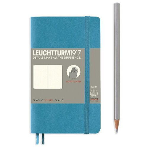 Блокнот Leuchtturm Pocket A6 61л без линовки мягкая обложка Синий Нордический