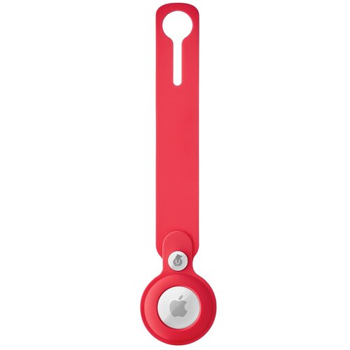 фото Чехол-брелок ubear touch case для airtag с кнопкой-фиксатором, силикон soft-touch, красный